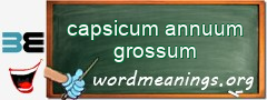 WordMeaning blackboard for capsicum annuum grossum